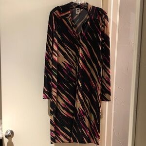 Long Sleeve Black Abstract Stripe Women’s Dress